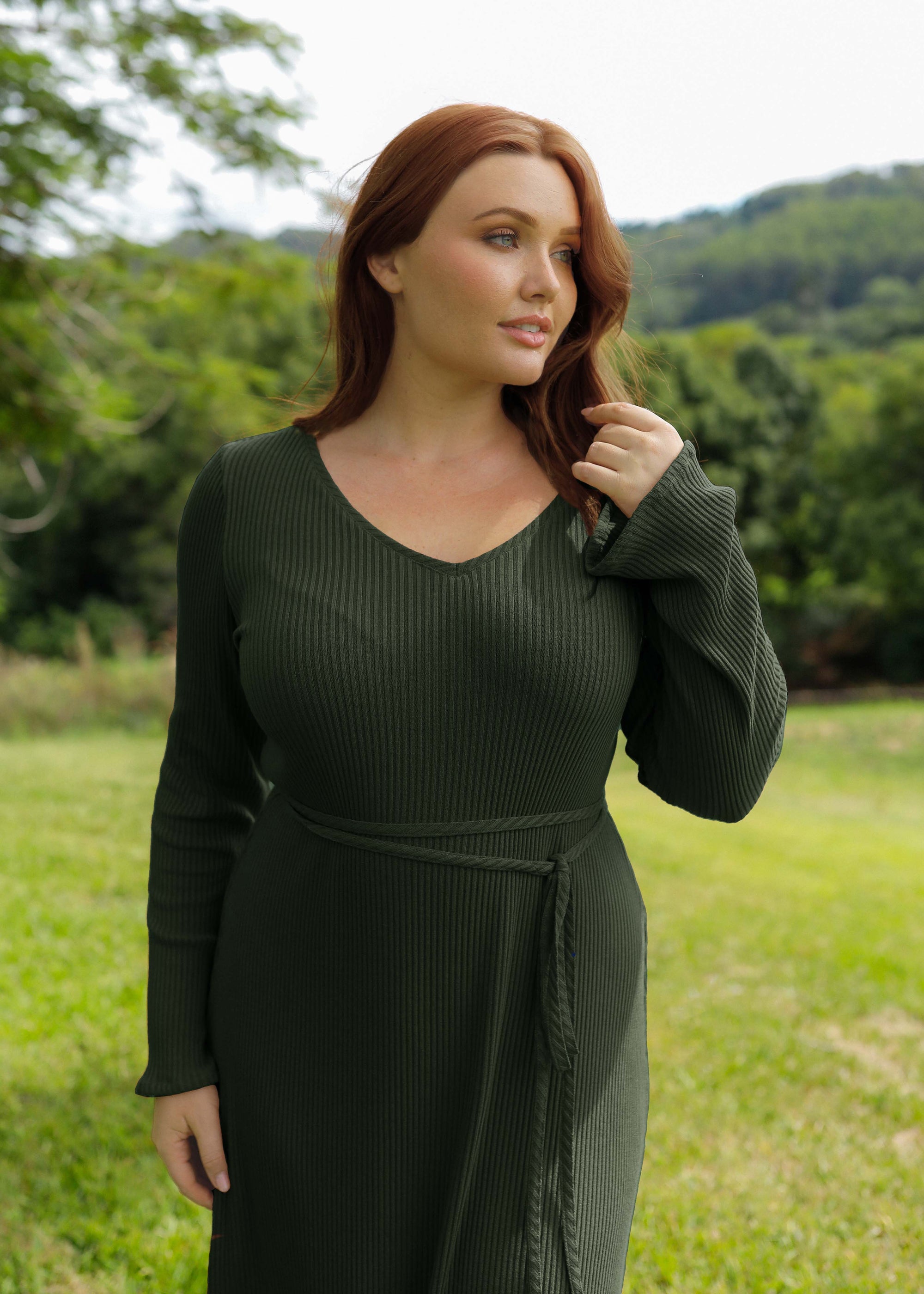 The Lily Knit Dress Moss