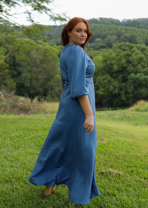 The Willow Wrap Dress Bluebell