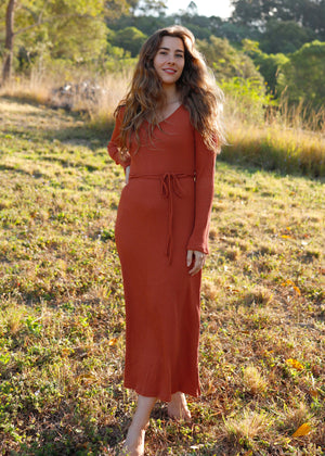 The Lily Knit Dress Rust