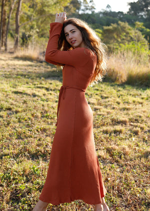 The Lily Knit Dress Rust