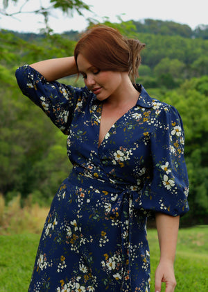 The Willow Wrap Blouse Evening Posy