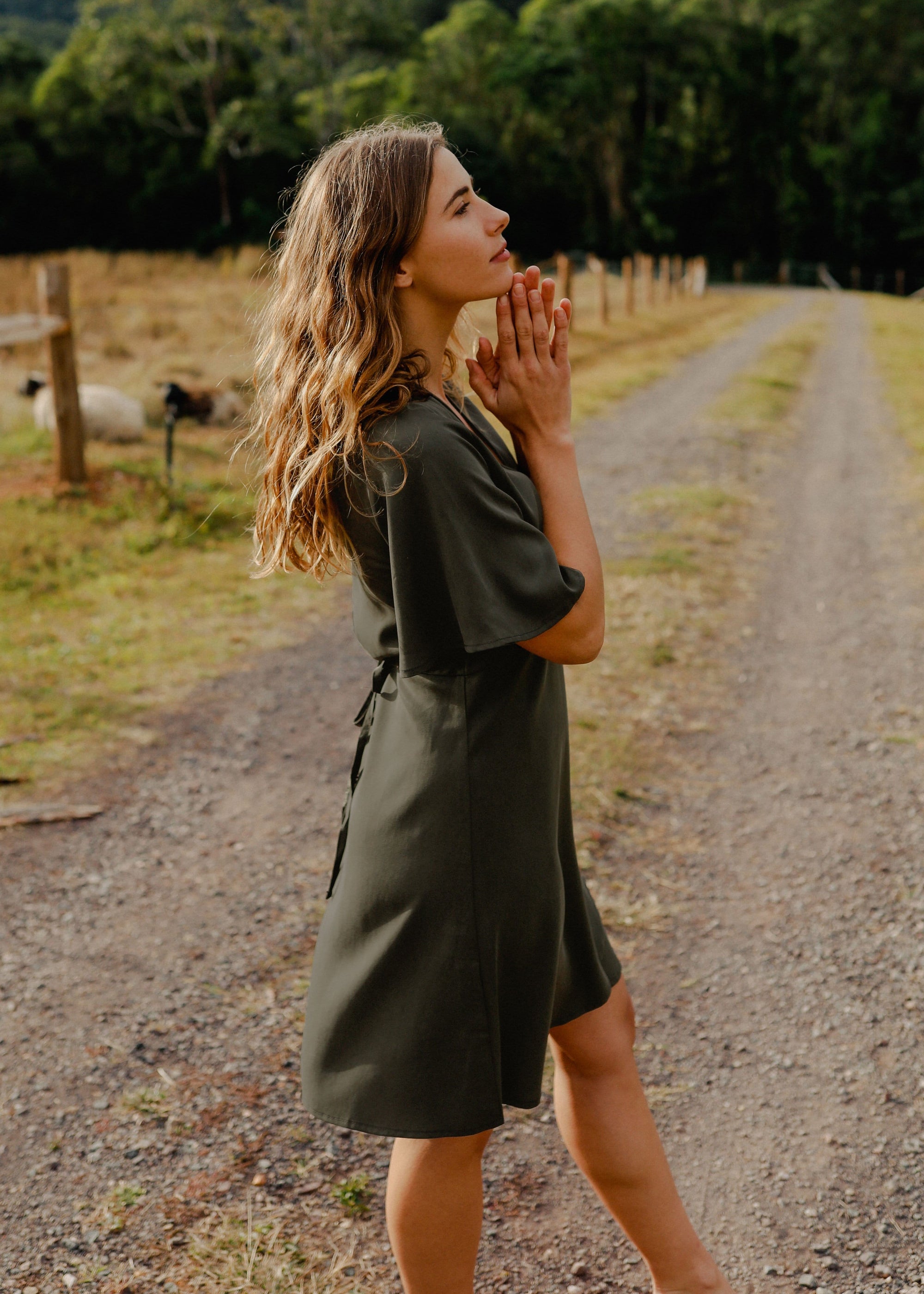 Wilder Wrap Dress Moss